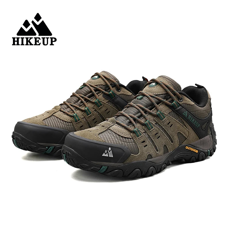 HIKEUP Men’s Hiking Shoes – Suede Leather Outdoor Trekking Sneakers