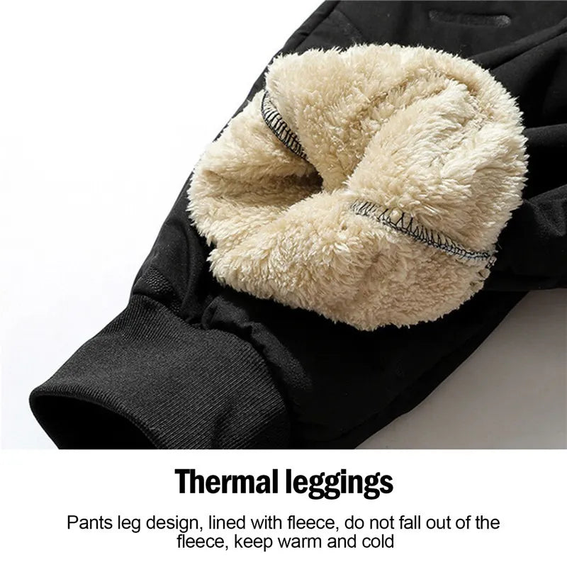 Men’s Thermal Fleece Sweatpants – Waterproof, Windproof, Plush Warm