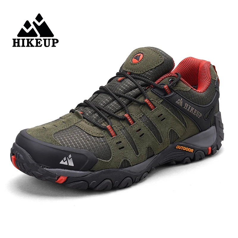 HIKEUP Men’s Hiking Shoes – Suede Leather Outdoor Trekking Sneakers