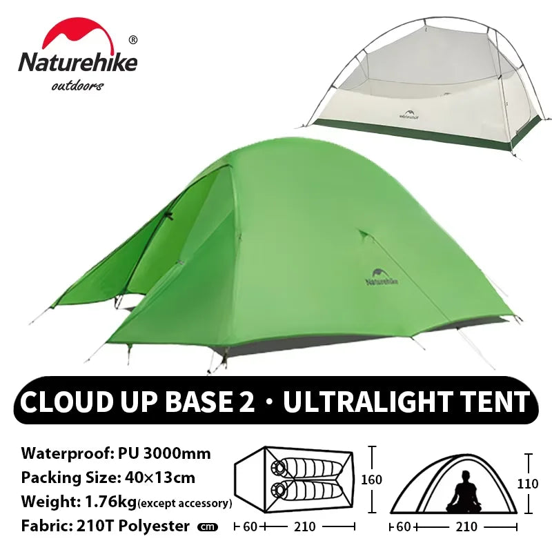 Naturehike Cloud Up 2-Person Ultralight Tent – Waterproof Camping & Hiking