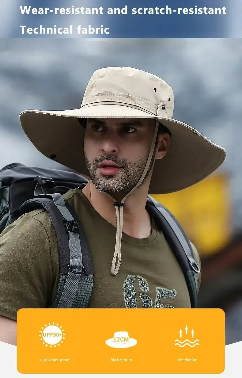 Men’s Sun Protection Fishing Hat – Breathable Anti-UV Camping & Hiking Cap