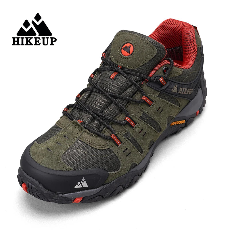 HIKEUP Men’s Hiking Shoes – Suede Leather Outdoor Trekking Sneakers