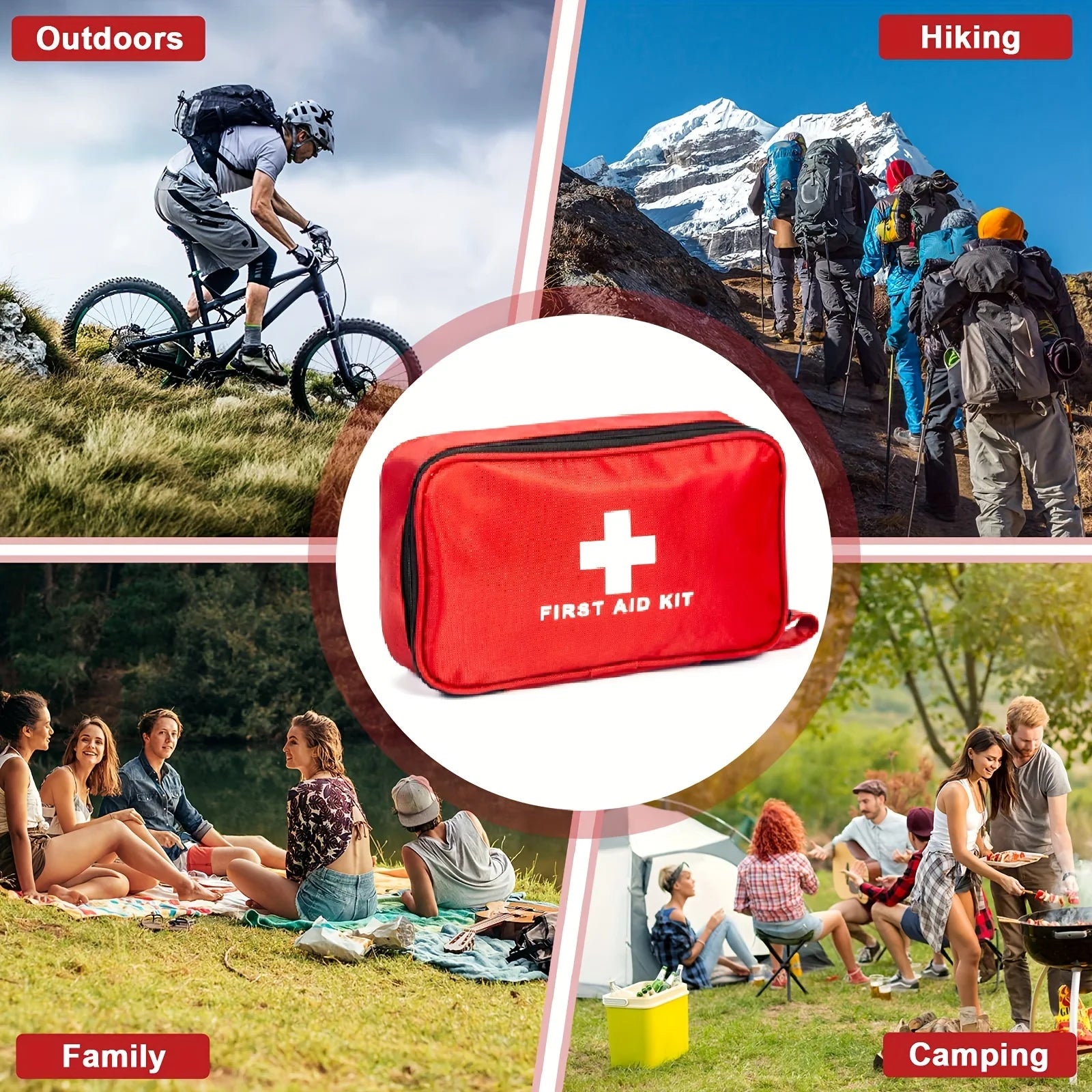 Portable Emergency First Aid Bag Kit – Household, Travel & Outdoor Survival