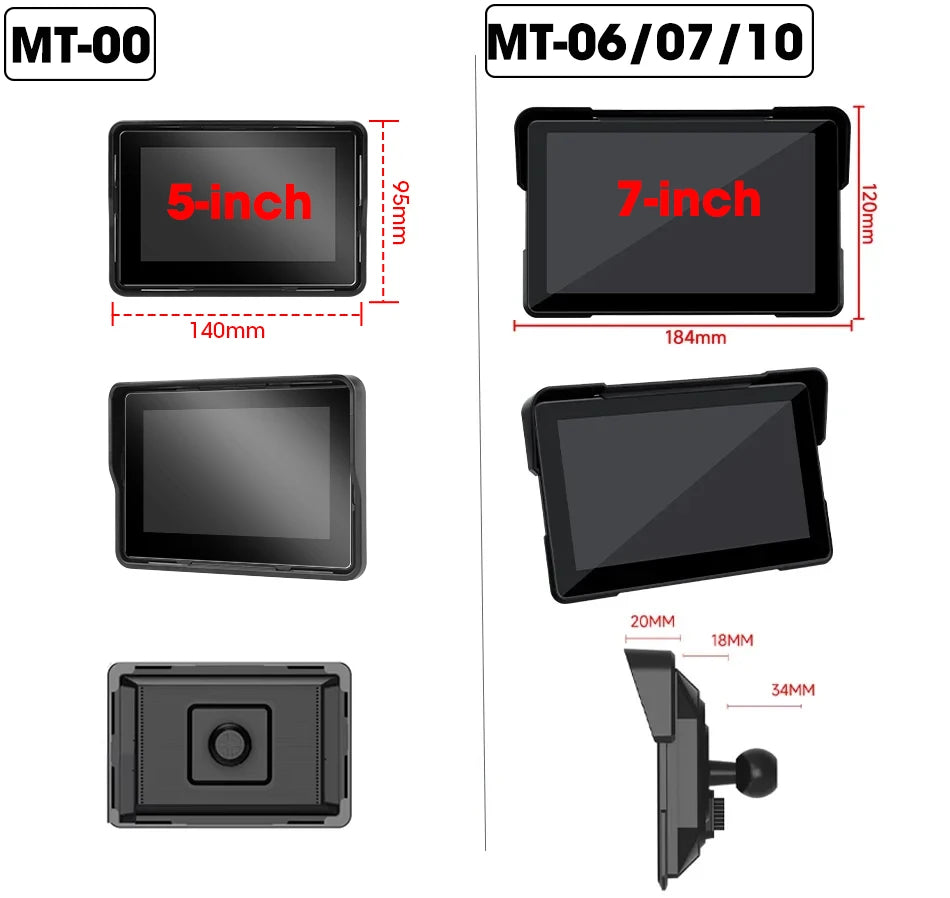 5–7" CarPlay & Android Auto DVR – Wireless GPS Display for Car & Motorcycle