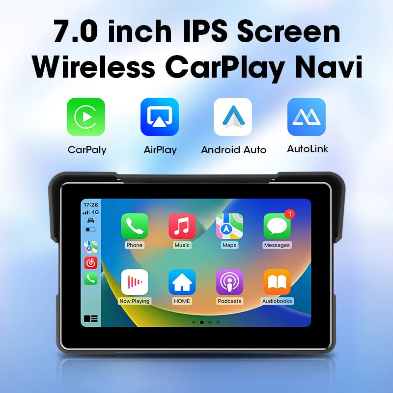 5–7" CarPlay & Android Auto DVR – Wireless GPS Display for Car & Motorcycle