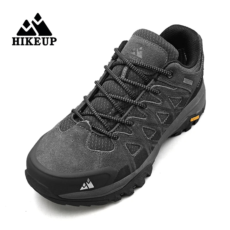 HIKEUP Men’s Hiking Shoes – Breathable Lace-Up Trekking Sneakers
