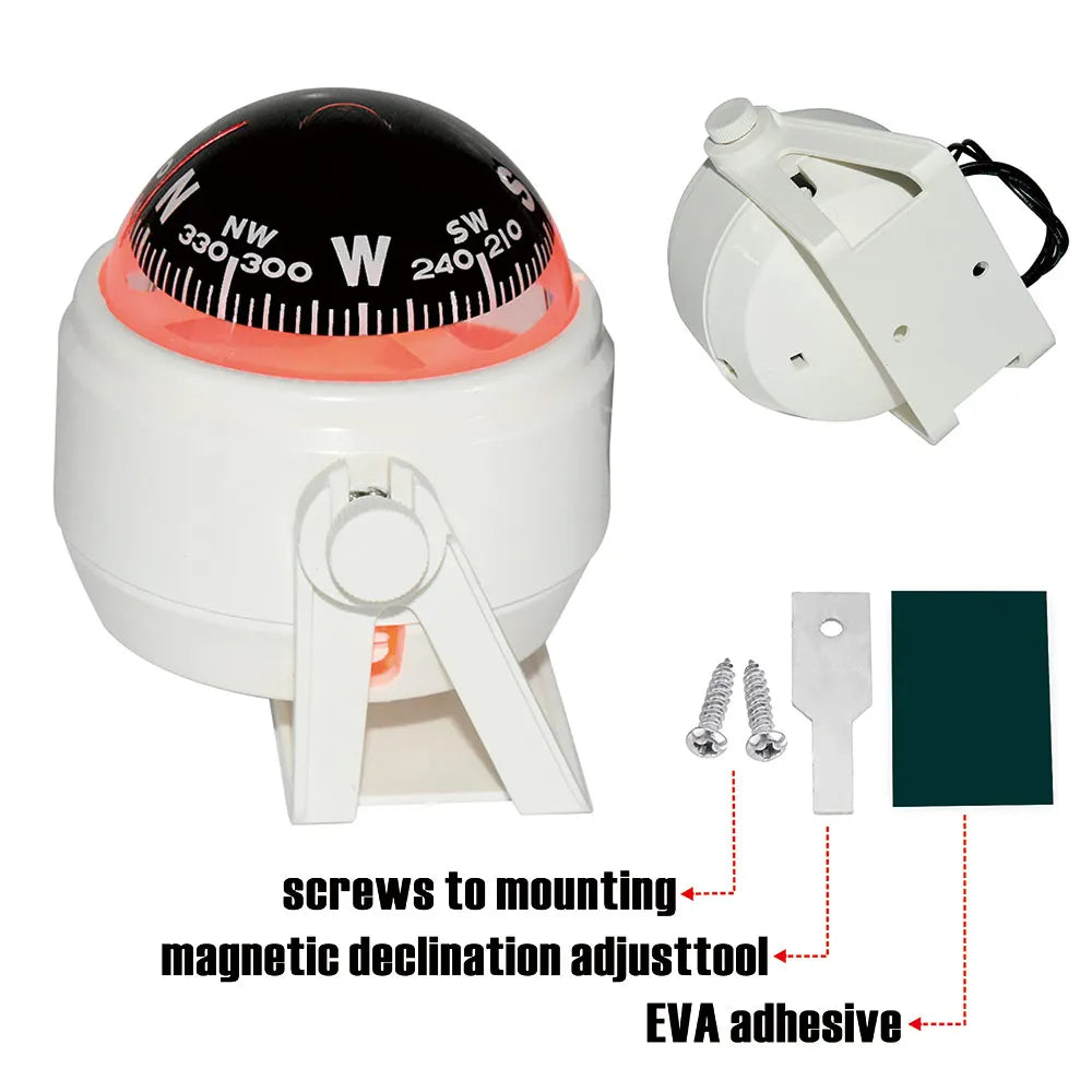 HD Waterproof Marine Compass – Multi-Purpose LED Digital Navigation Mount