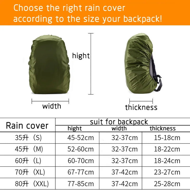 Waterproof Rain Cover – Outdoor Camping & Hiking Backpack 35–80L