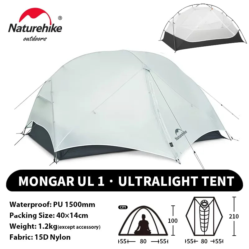 Naturehike Mongar UL 2 – Ultralight 2-Person Waterproof Backpacking Tent
