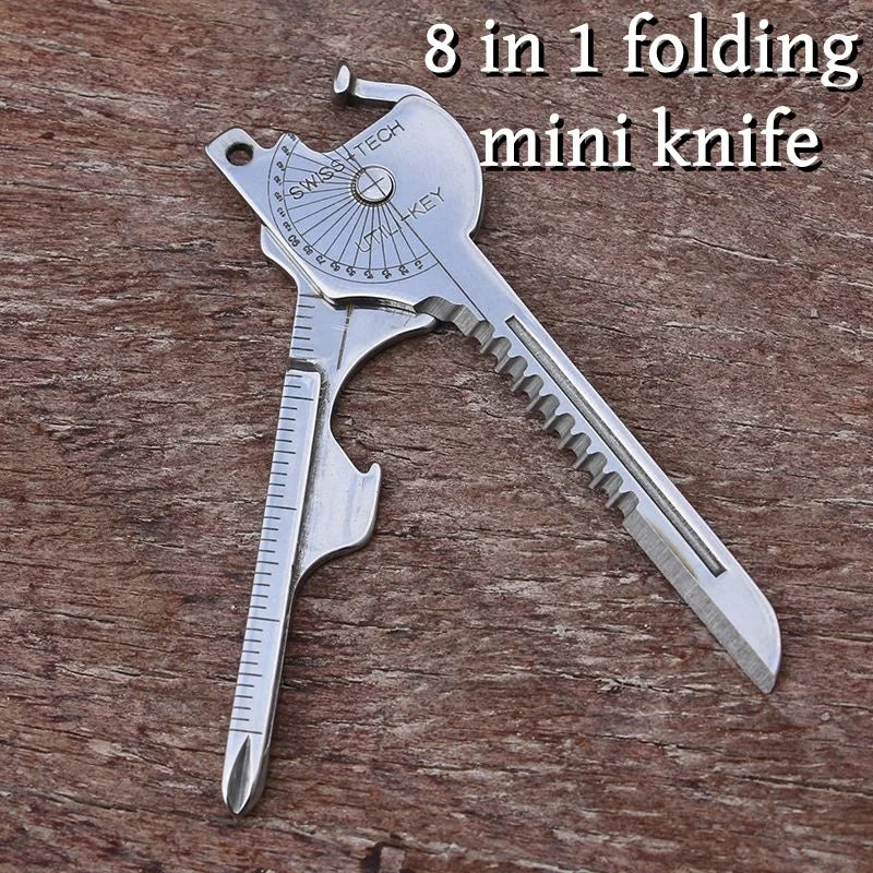 8-in-1 Multi-Tool Keychain – Compact Folding Pliers & Outdoor Utility Tool