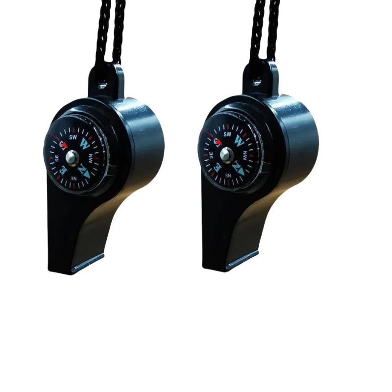 3-in-1 Survival Whistle – Compass & Thermometer for Outdoor Activities