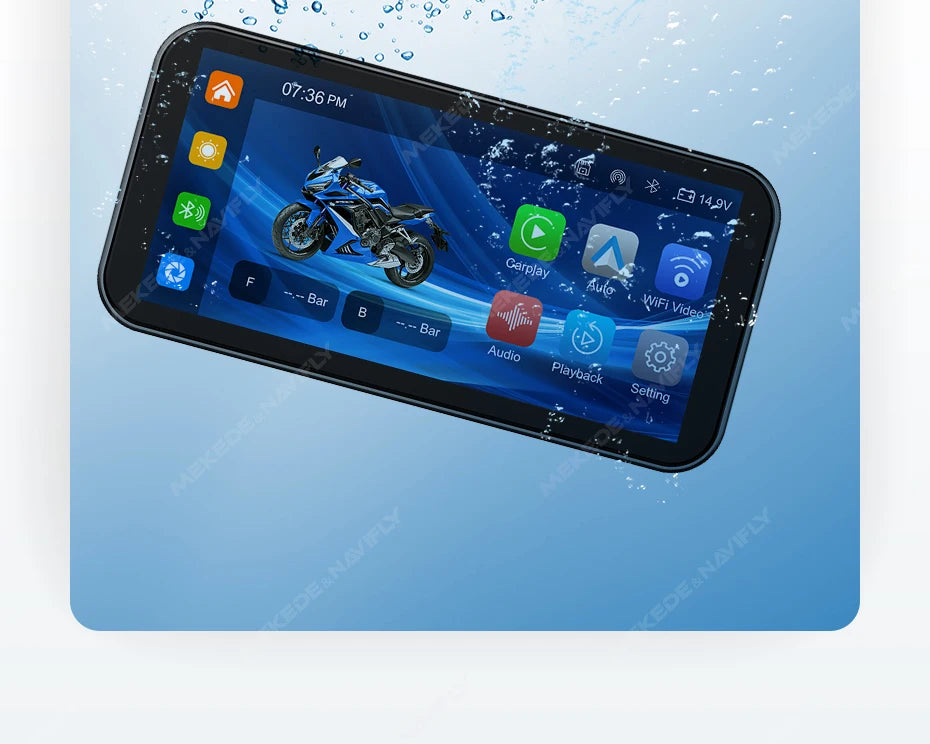 NaviFly 6.25" Wireless CarPlay & Android Auto – Motorcycle Navigation Display