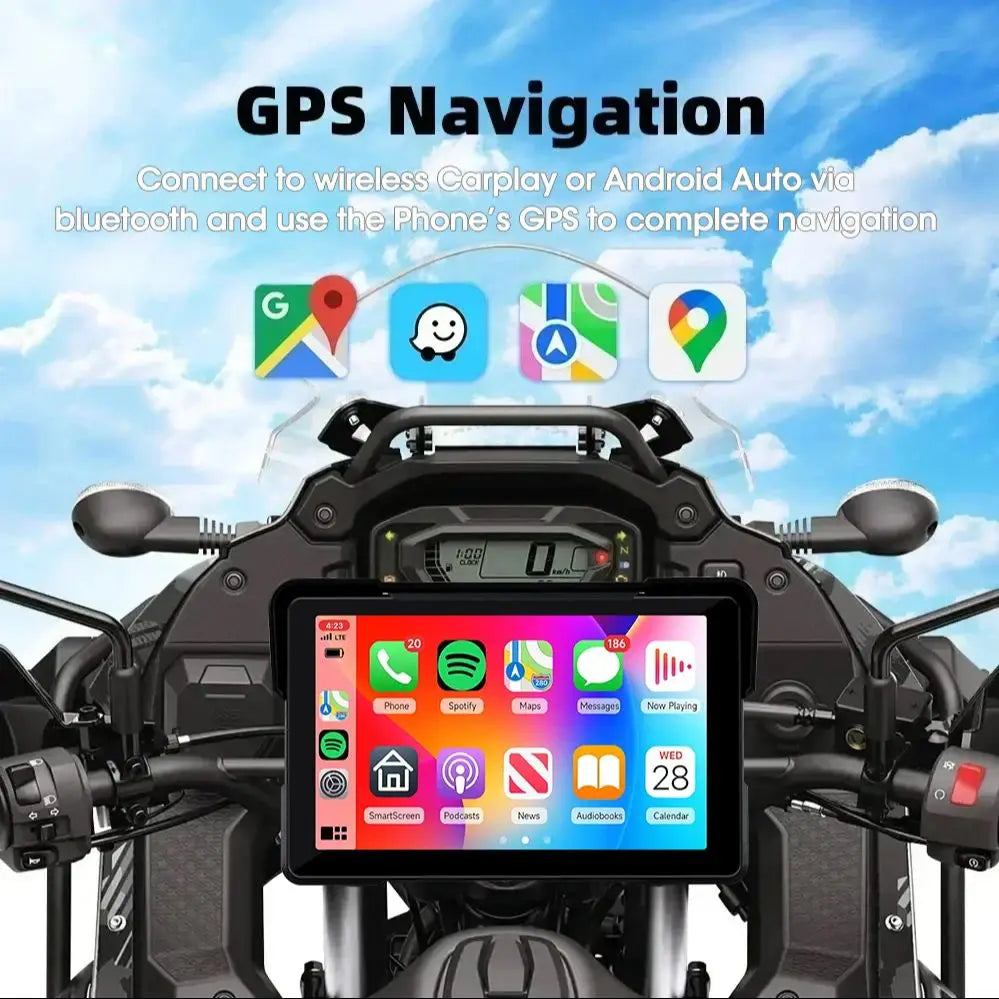 5–7" CarPlay & Android Auto DVR – Wireless GPS Display for Car & Motorcycle