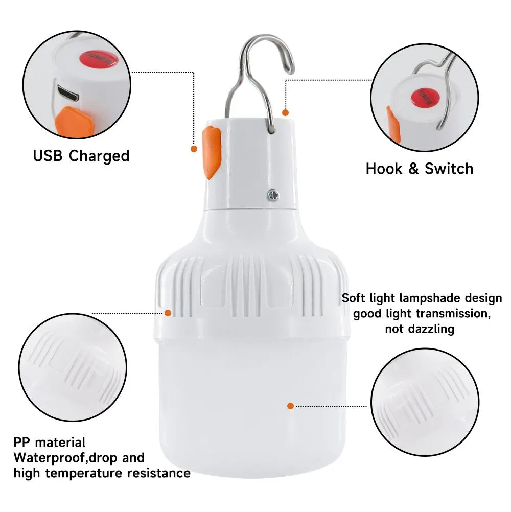 60W Rechargeable LED Lantern – Emergency Outdoor Camping Light