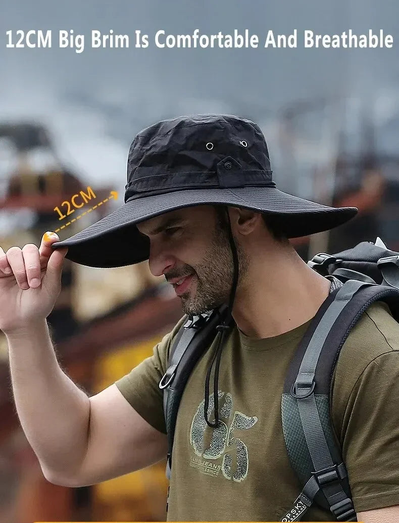 Men’s Sun Protection Fishing Hat – Breathable Anti-UV Camping & Hiking Cap