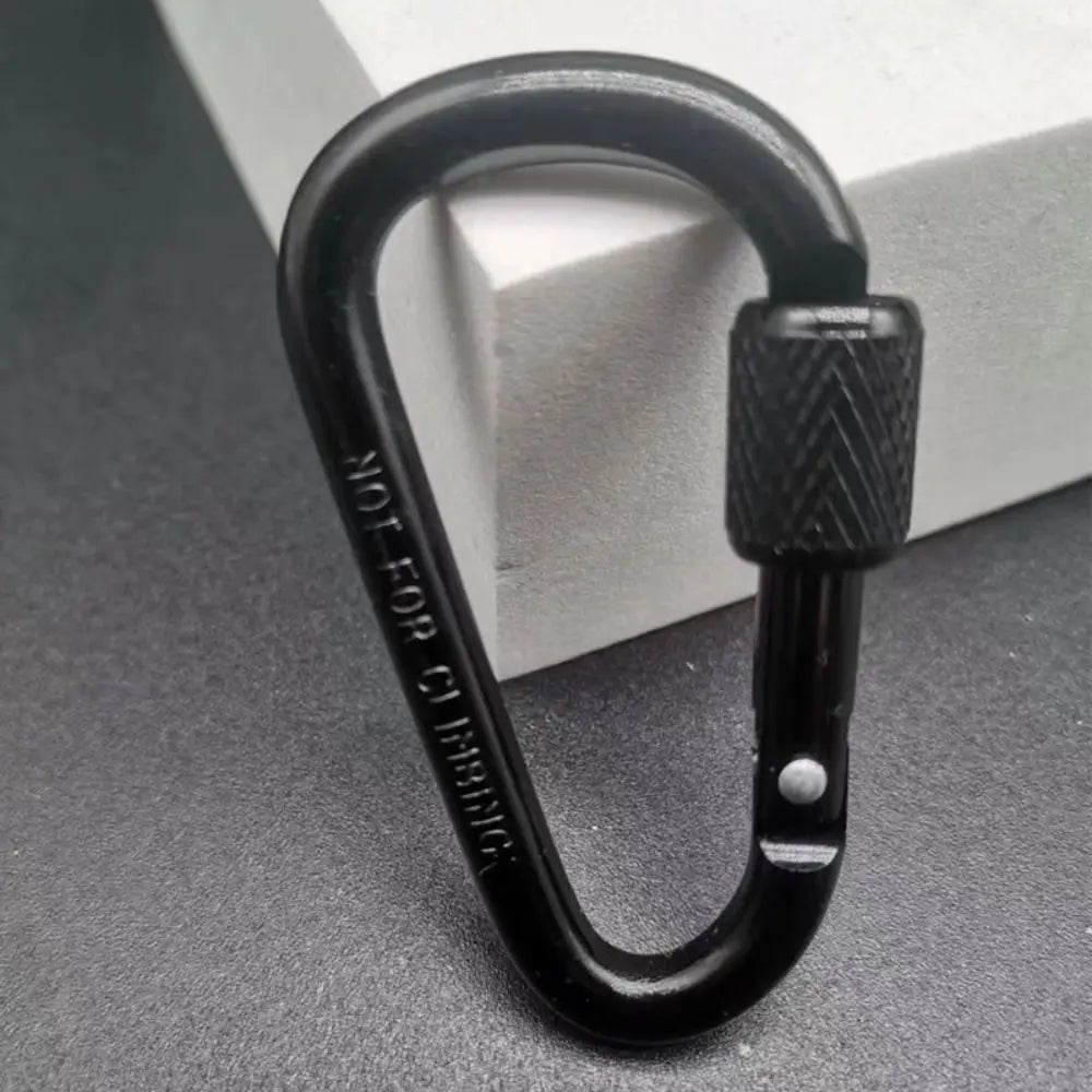 Aluminum Alloy D-Shape Carabiner – Locking Keychain Hook for Hiking
