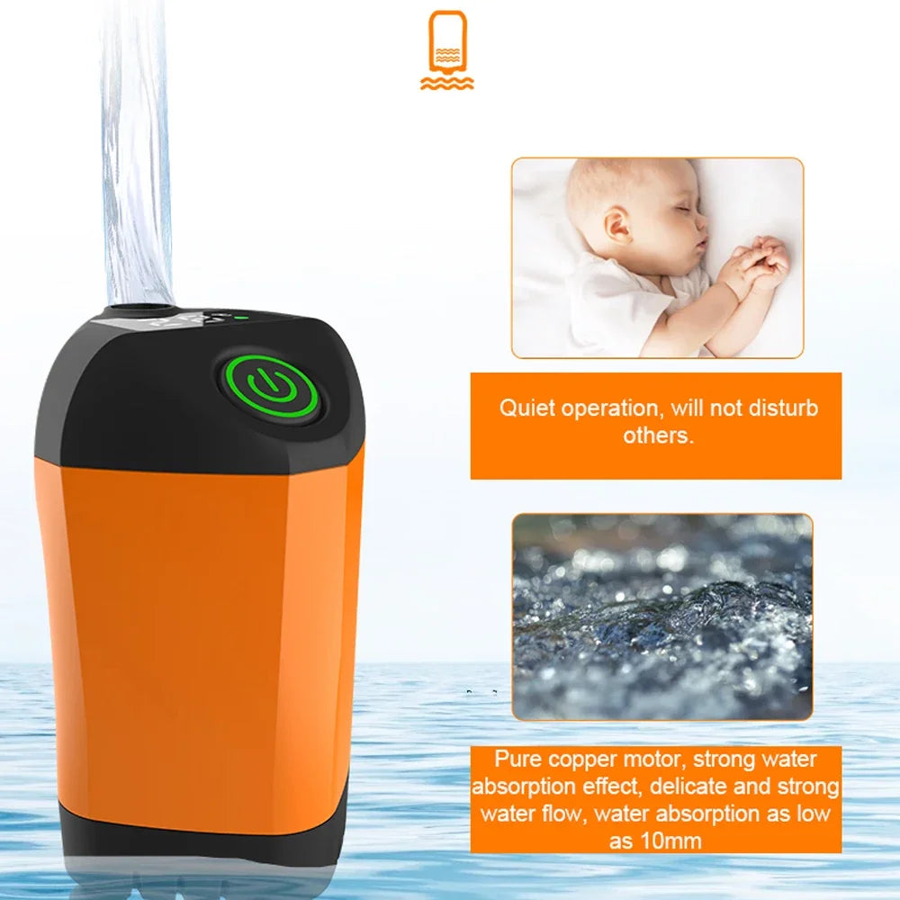 Portable USB Rechargeable Electric Shower Pump – Waterproof Camping Shower