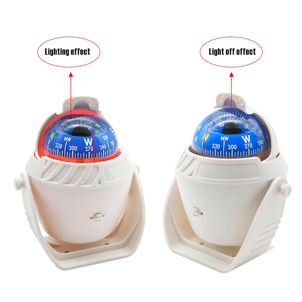 Waterproof Marine Compass – LED Night Light Nautical Navigation