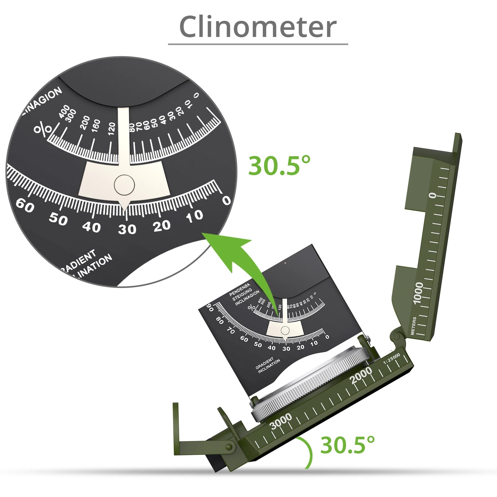 Proster Professional Outdoor Compass – Waterproof Camouflage Sighting Clinometer