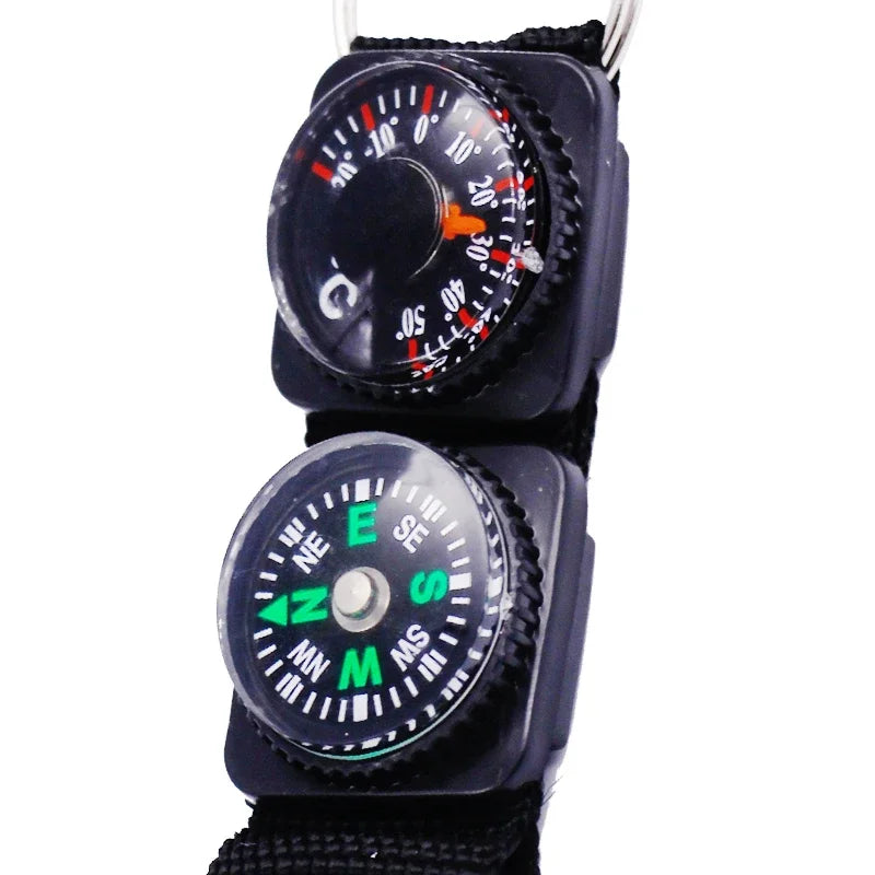 Mini Keychain Compass – Multifunction Outdoor Survival Thermomete