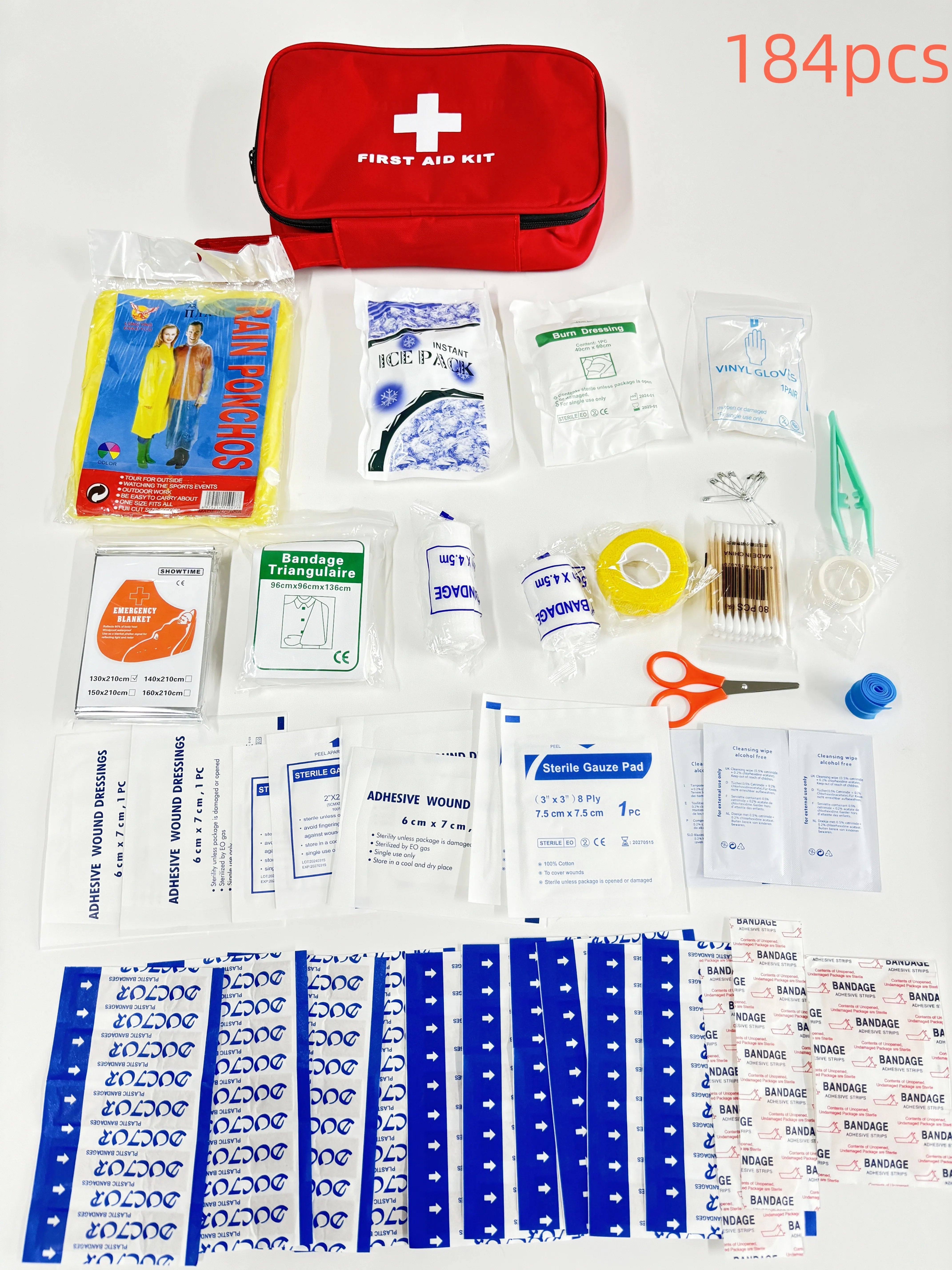 Portable Emergency First Aid Bag Kit – Household, Travel & Outdoor Survival