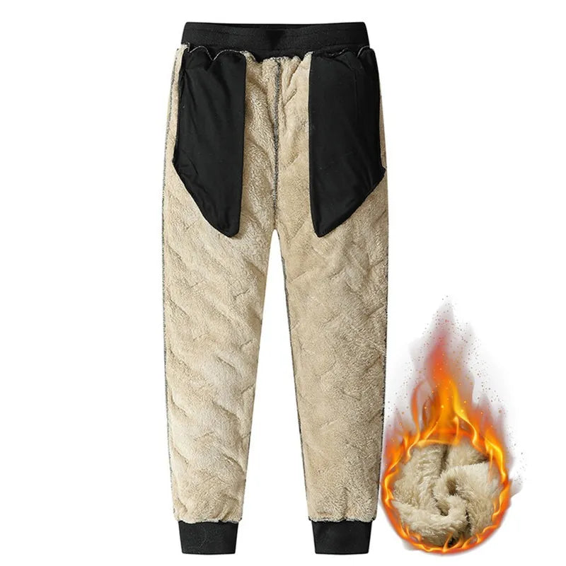 Men’s Thermal Fleece Sweatpants – Waterproof, Windproof, Plush Warm