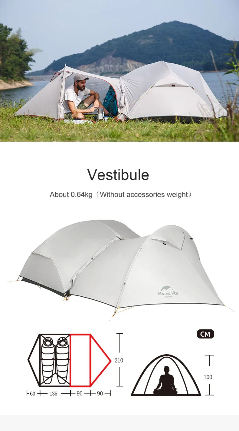 Naturehike Mongar UL 2 – Ultralight 2-Person Waterproof Backpacking Tent