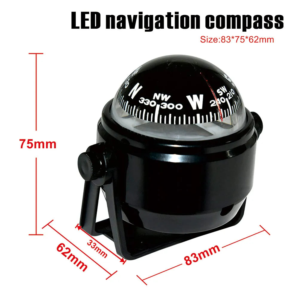 HD Waterproof Marine Compass – Multi-Purpose LED Digital Navigation Mount