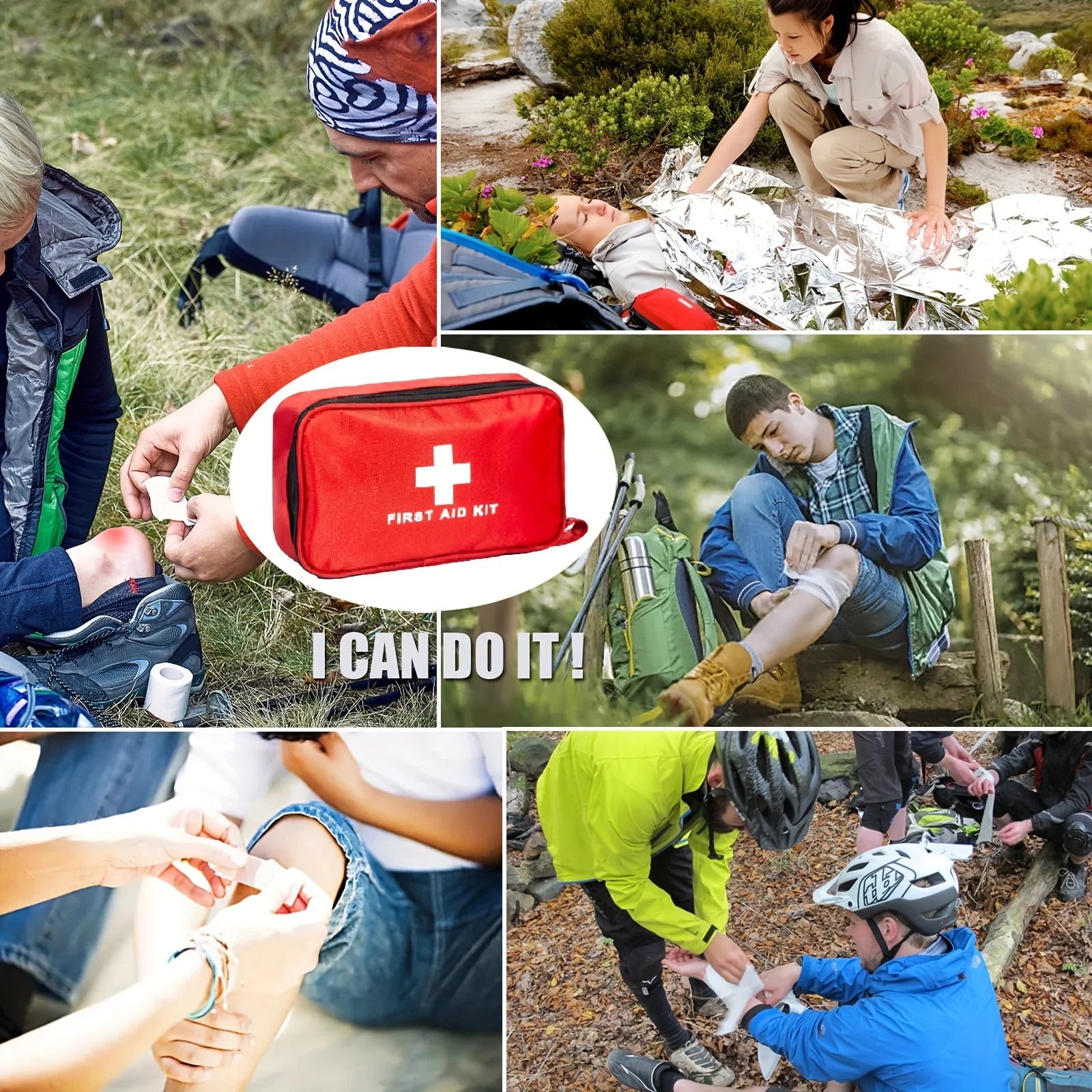 Portable Emergency First Aid Bag Kit – Household, Travel & Outdoor Survival